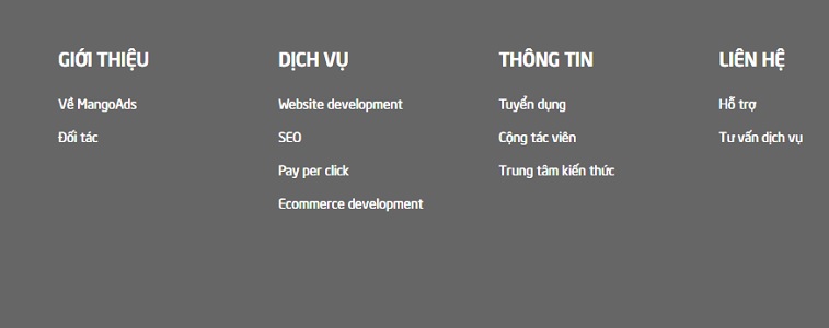 Ví dụ small type ở footer