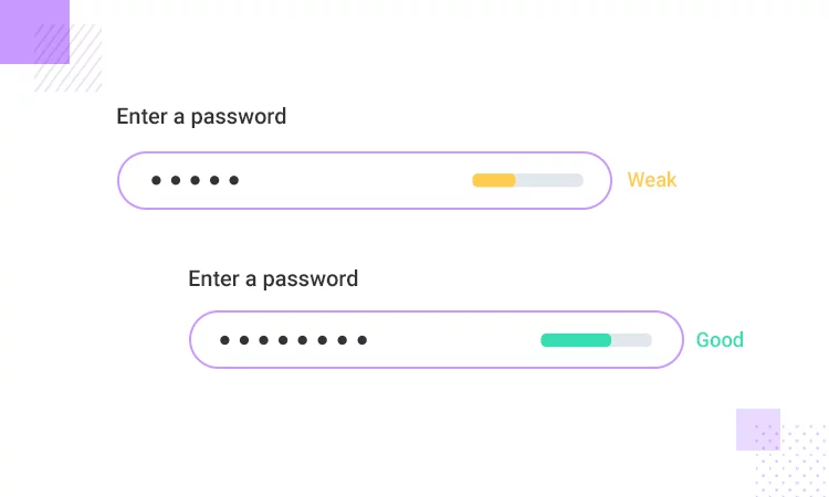 Hình 3: Hình mẫu mức độ bảo mật khi bạn tạo một password
