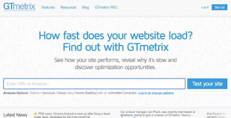 GTmetrix sẽ giúp bạn kiểm tra toàn diện website của mình