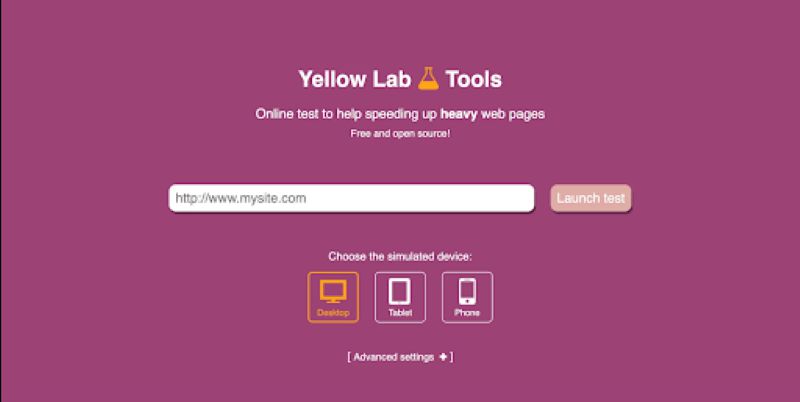 Yellow Lab Tools là một công cụ tuyệt vời để kiểm tra tốc độ tải website