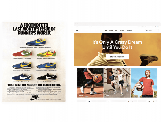 Website Nike áp dụng nguyên tắc thiết kế hệ thống phân cấp một cách hiệu quả